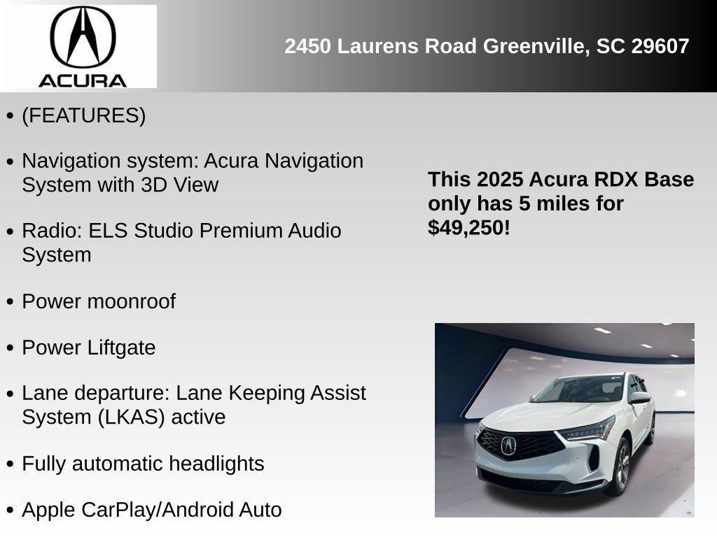 new 2025 Acura RDX car, priced at $49,250