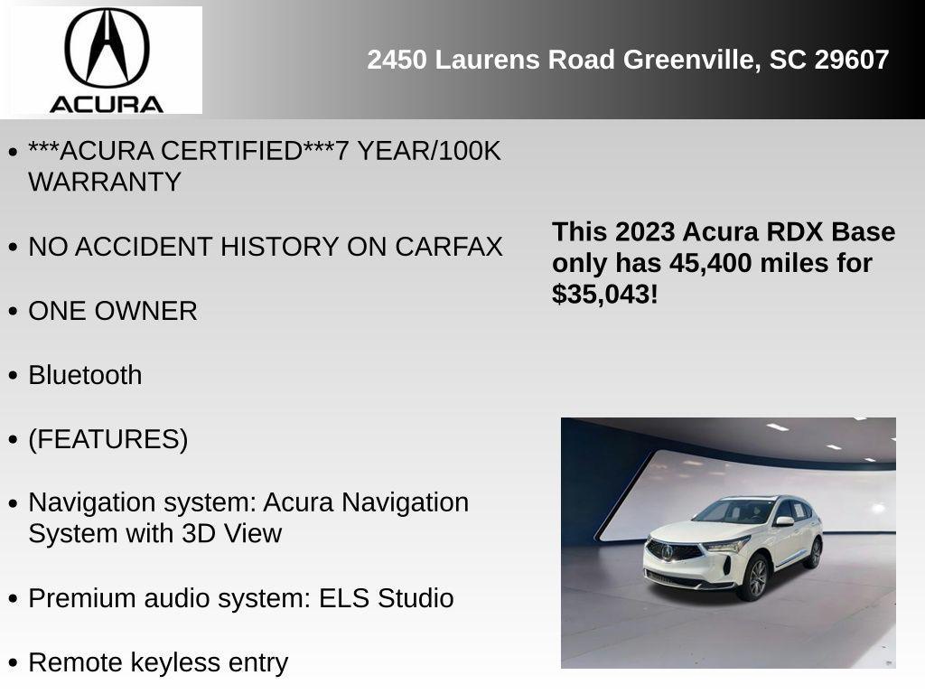 used 2023 Acura RDX car, priced at $35,043