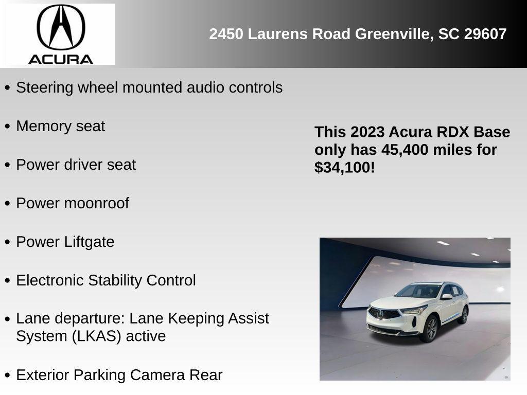 used 2023 Acura RDX car, priced at $34,100