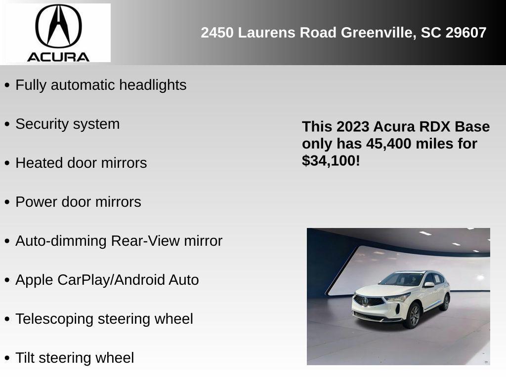 used 2023 Acura RDX car, priced at $34,100