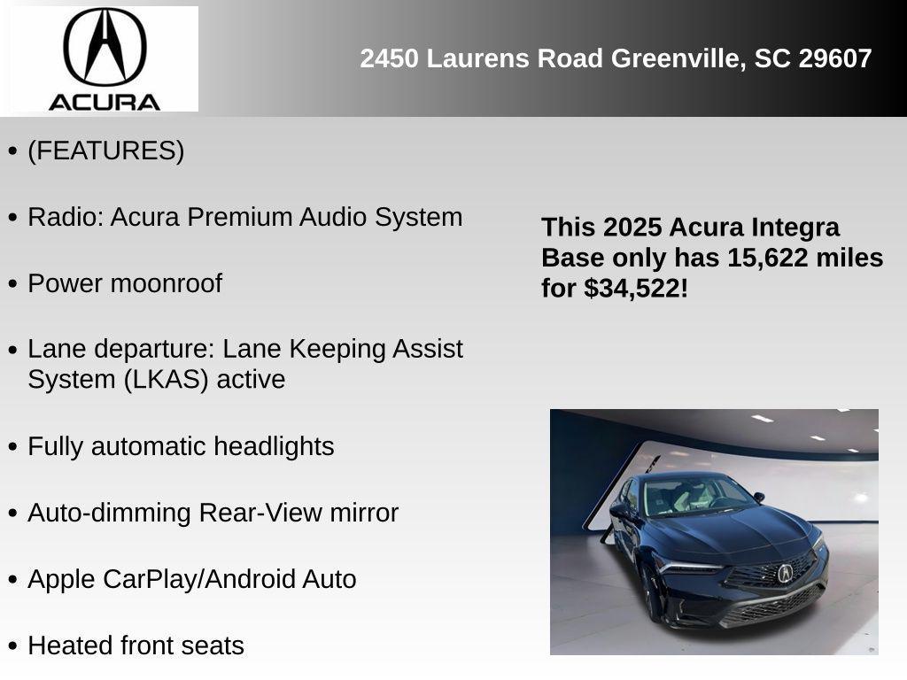 new 2025 Acura Integra car, priced at $34,522