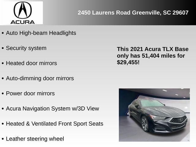 used 2021 Acura TLX car, priced at $29,455