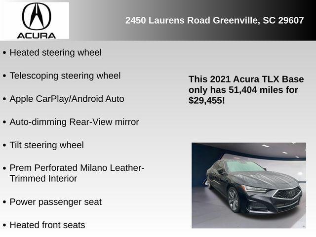 used 2021 Acura TLX car, priced at $29,455