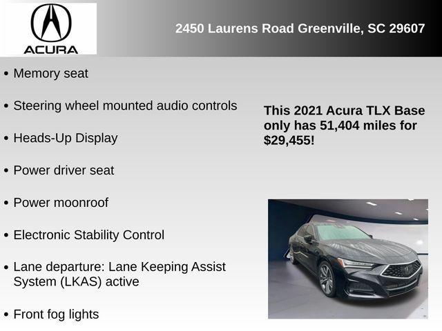 used 2021 Acura TLX car, priced at $29,455