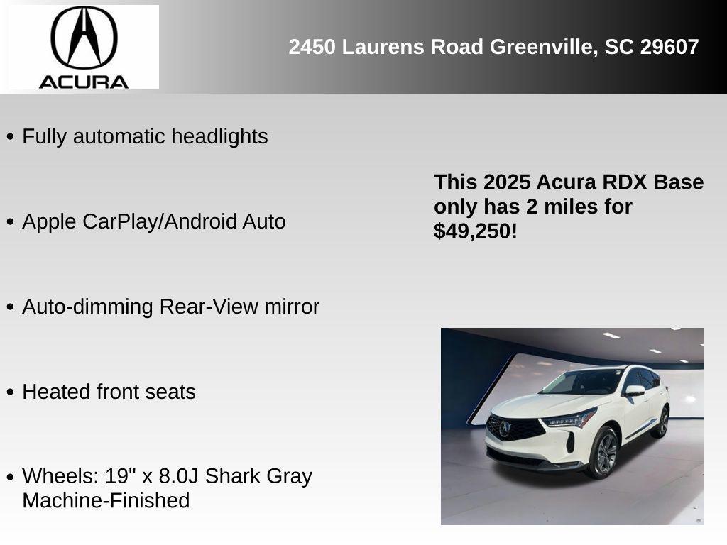 new 2025 Acura RDX car, priced at $49,250