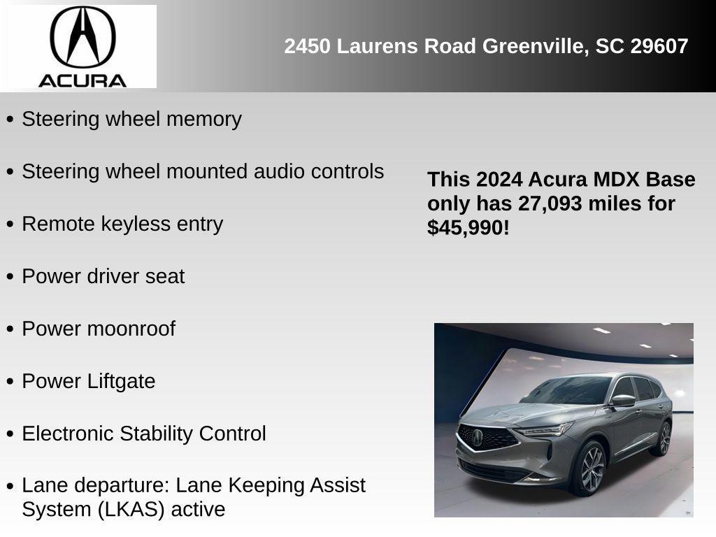 used 2024 Acura MDX car, priced at $45,990