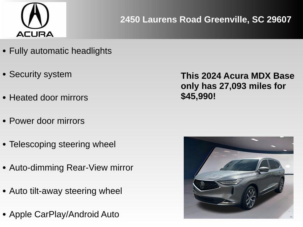 used 2024 Acura MDX car, priced at $45,990