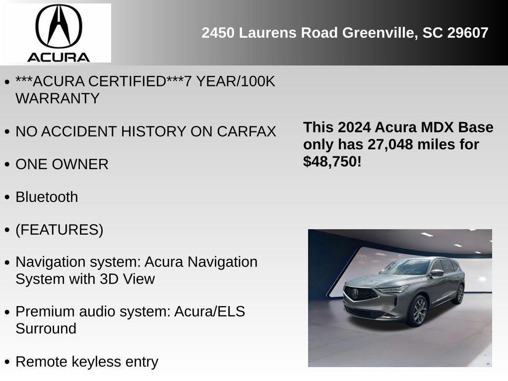 used 2024 Acura MDX car, priced at $45,990
