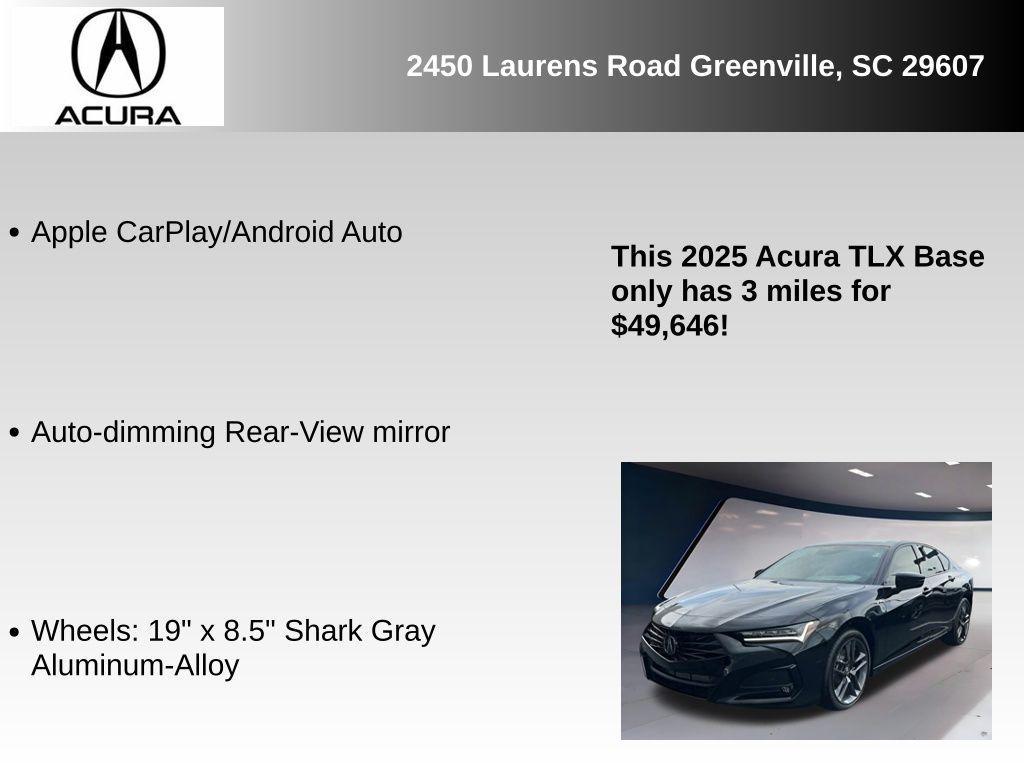 new 2025 Acura TLX car, priced at $49,646