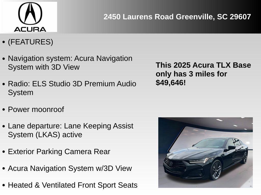 new 2025 Acura TLX car, priced at $49,646