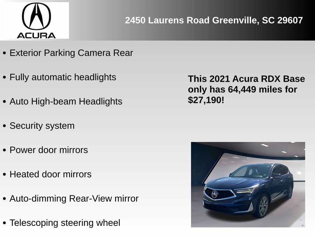 used 2021 Acura RDX car, priced at $27,190