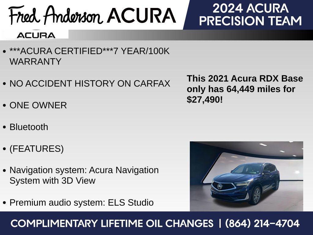 used 2021 Acura RDX car, priced at $27,190