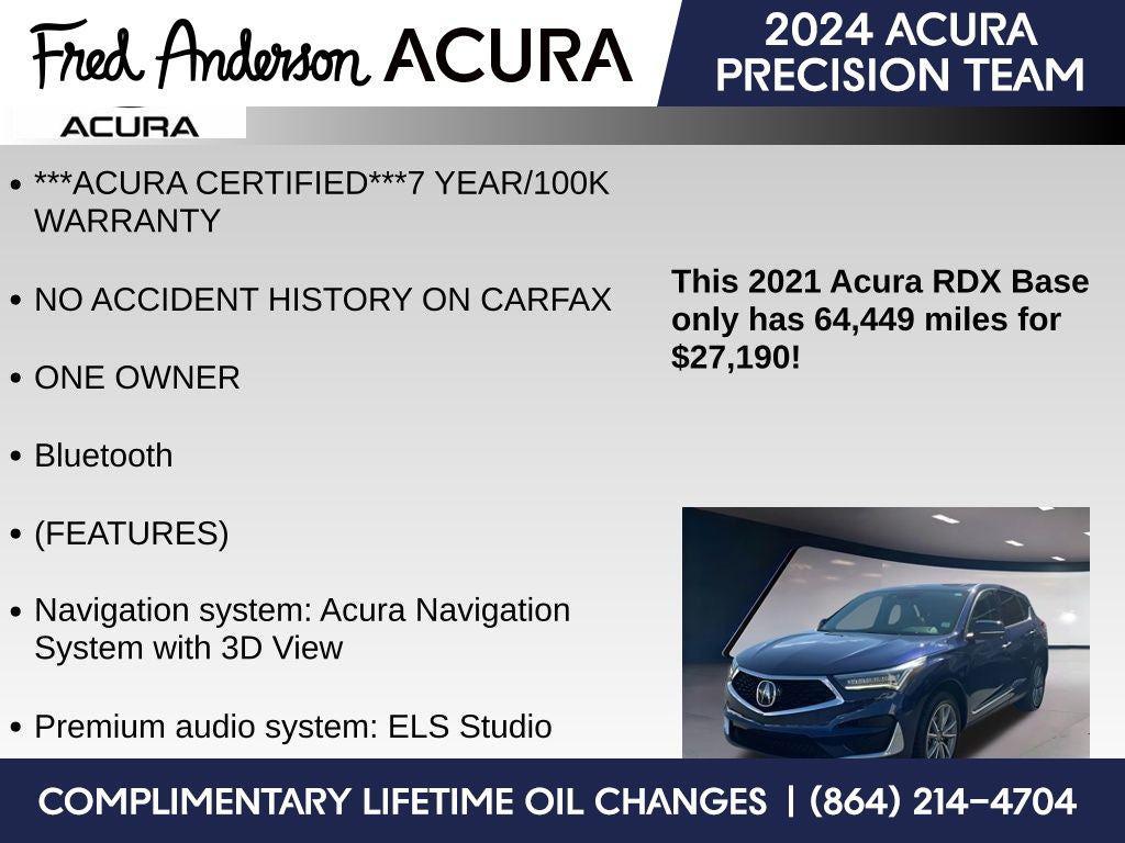 used 2021 Acura RDX car, priced at $27,190