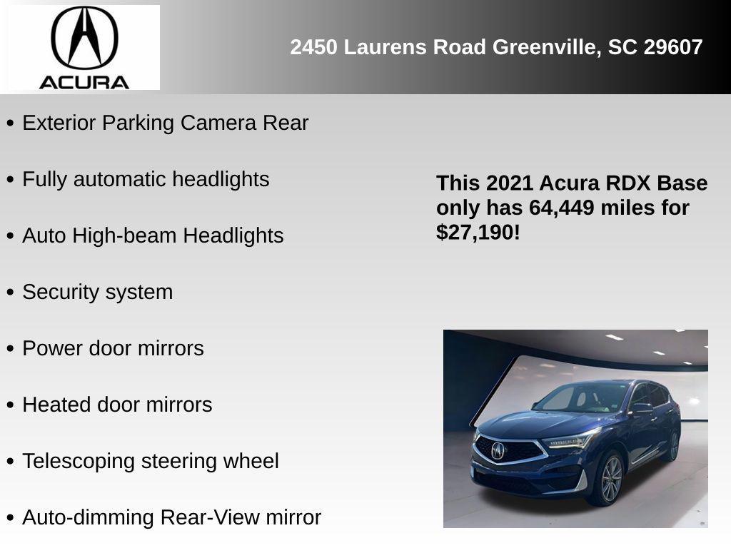 used 2021 Acura RDX car, priced at $27,190
