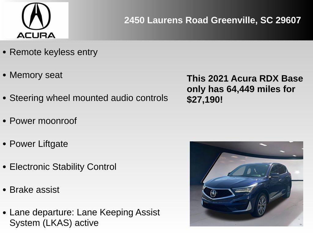 used 2021 Acura RDX car, priced at $27,190