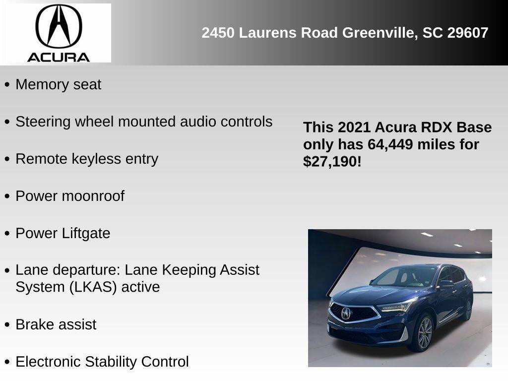 used 2021 Acura RDX car, priced at $27,190