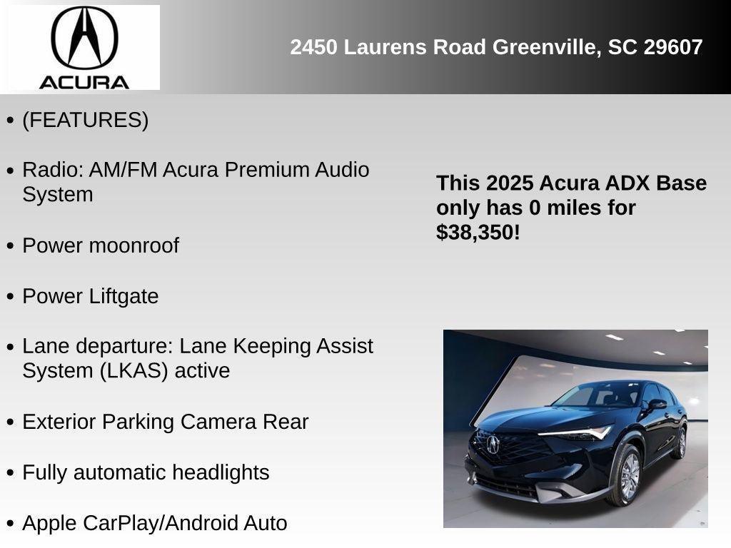 new 2025 Acura ADX car, priced at $37,350