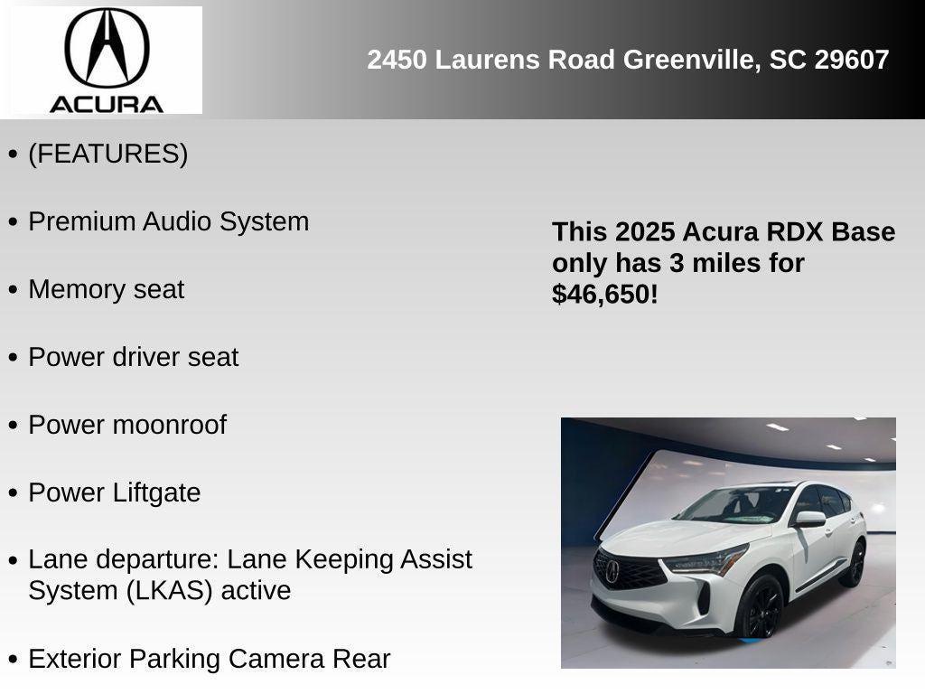 new 2025 Acura RDX car, priced at $46,650