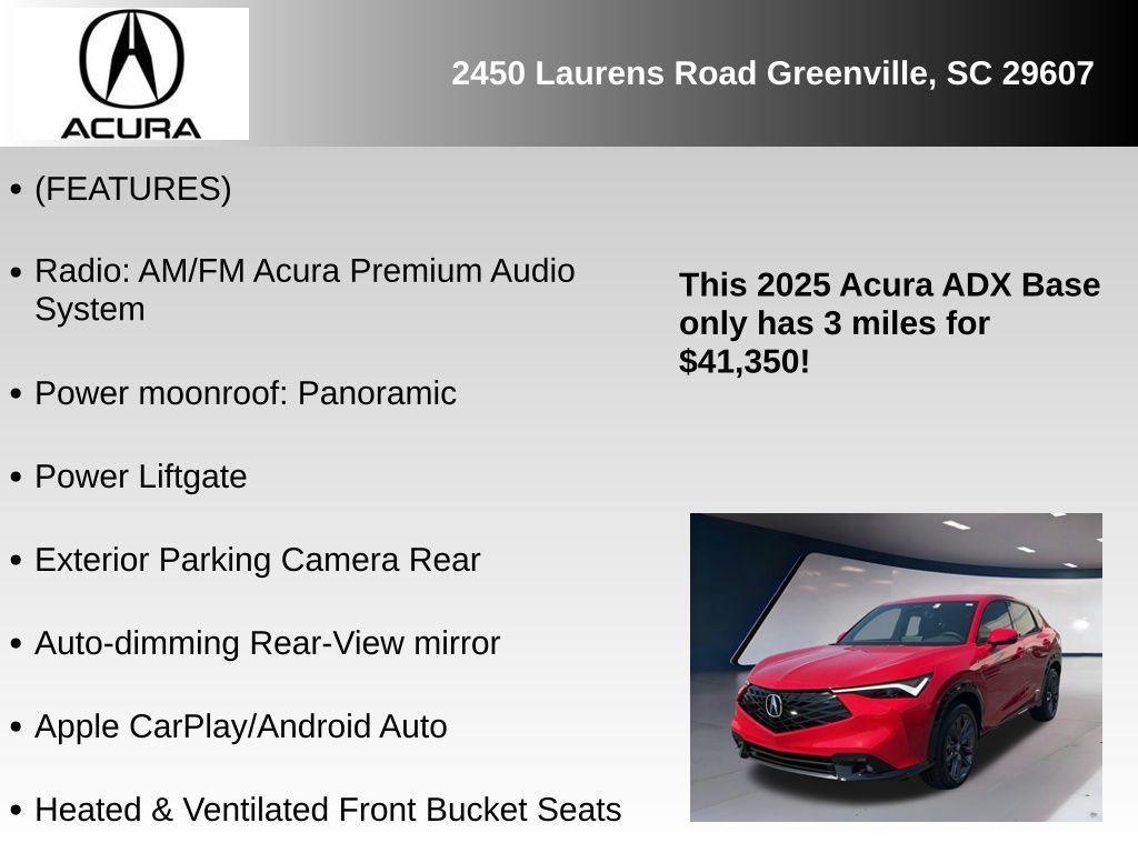 new 2025 Acura ADX car, priced at $41,350