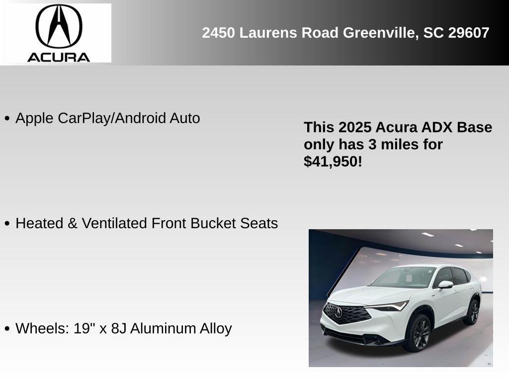 new 2025 Acura ADX car, priced at $41,950