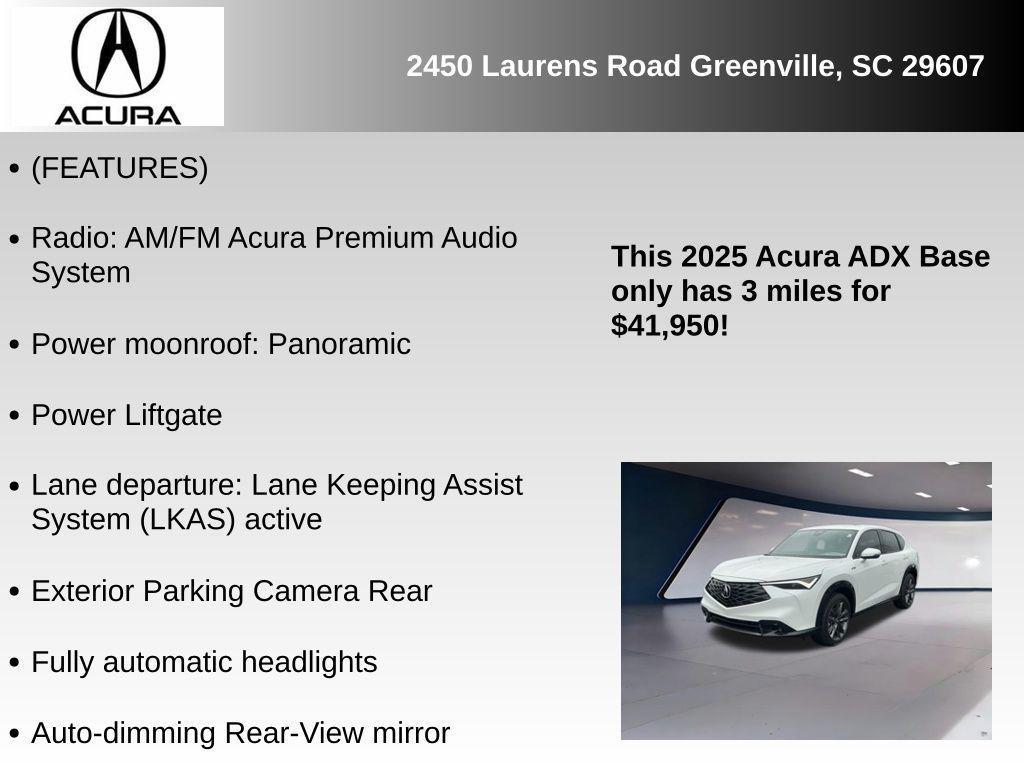 new 2025 Acura ADX car, priced at $41,950
