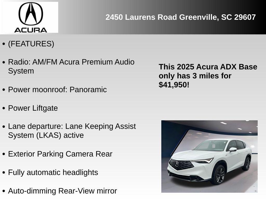 new 2025 Acura ADX car, priced at $41,950