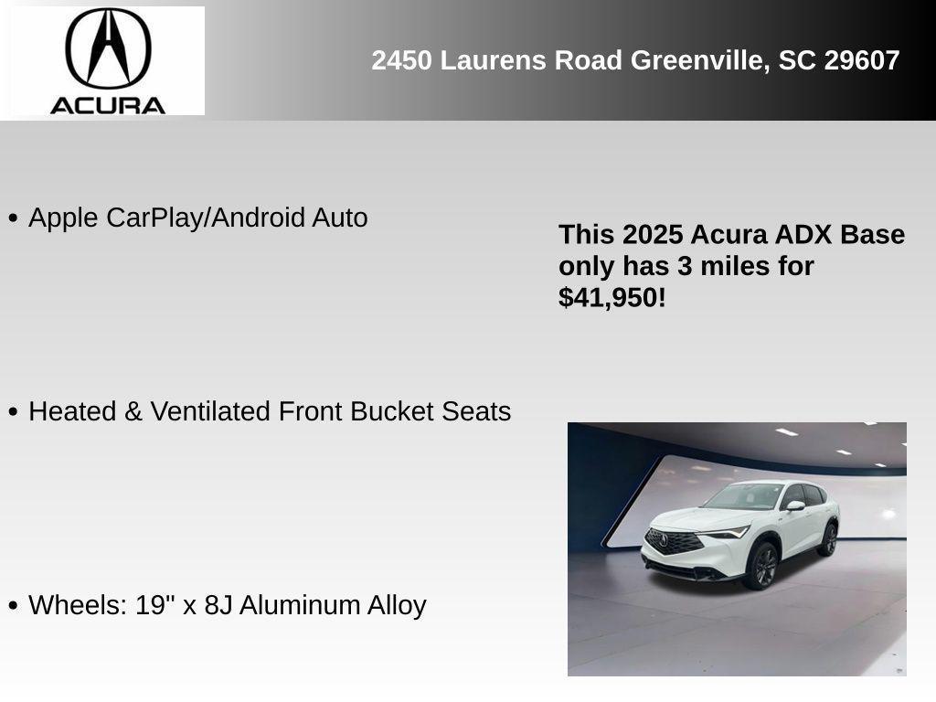 new 2025 Acura ADX car, priced at $41,950