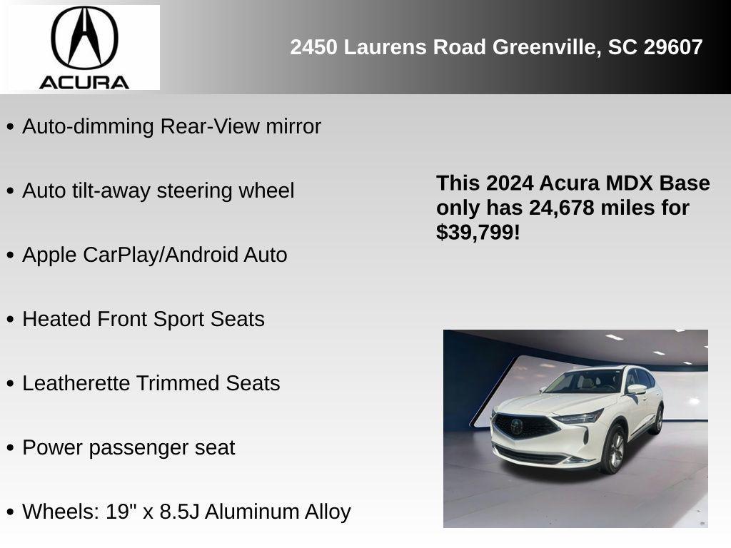 used 2024 Acura MDX car, priced at $39,799