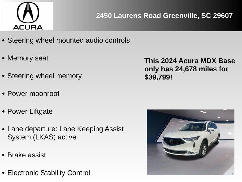 used 2024 Acura MDX car, priced at $39,799