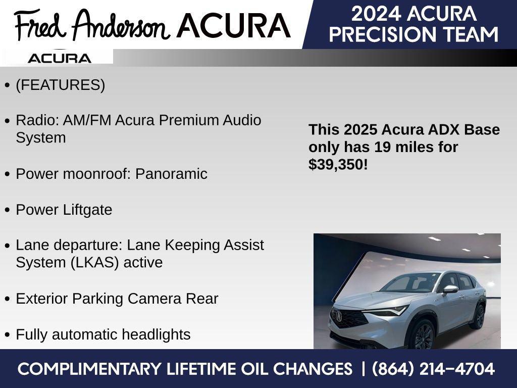new 2025 Acura ADX car, priced at $39,350