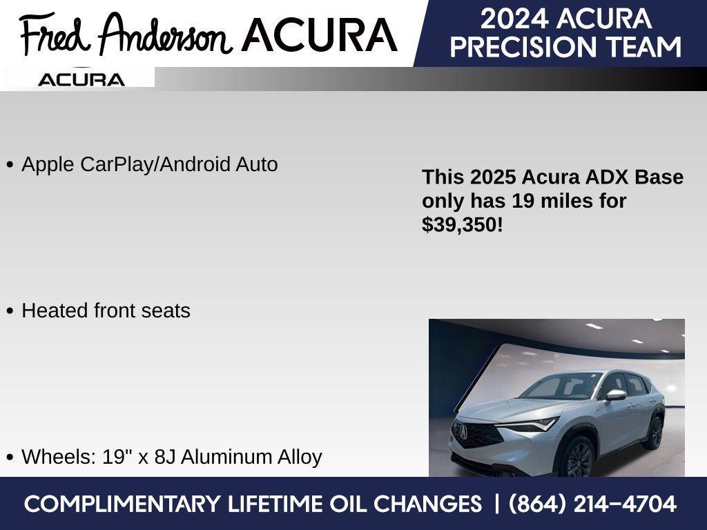 new 2025 Acura ADX car, priced at $39,350