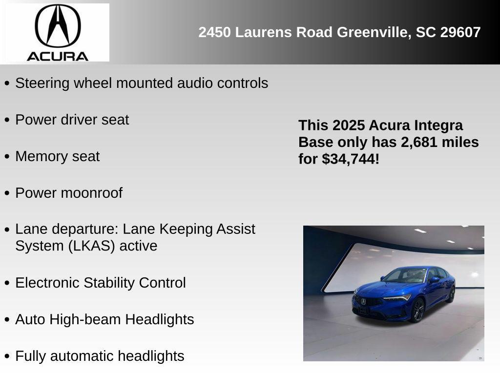 used 2025 Acura Integra car, priced at $34,744