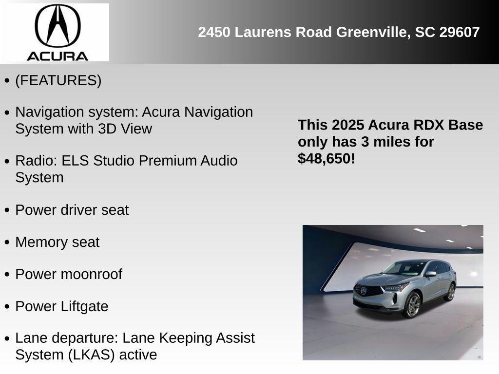 new 2025 Acura RDX car, priced at $48,650