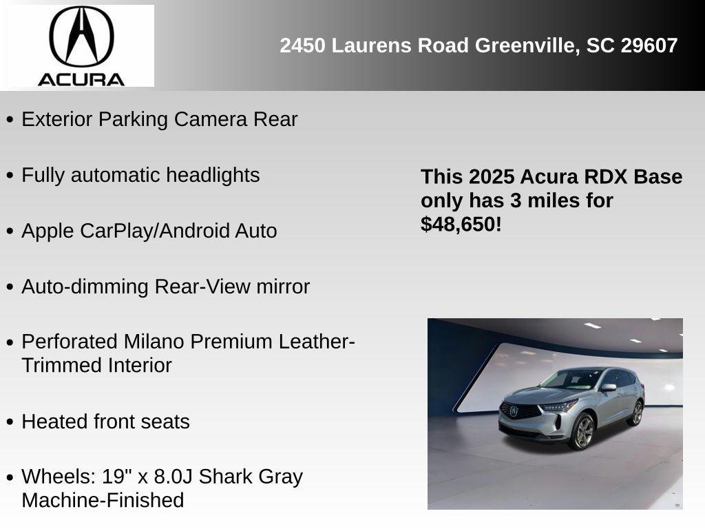 new 2025 Acura RDX car, priced at $48,650