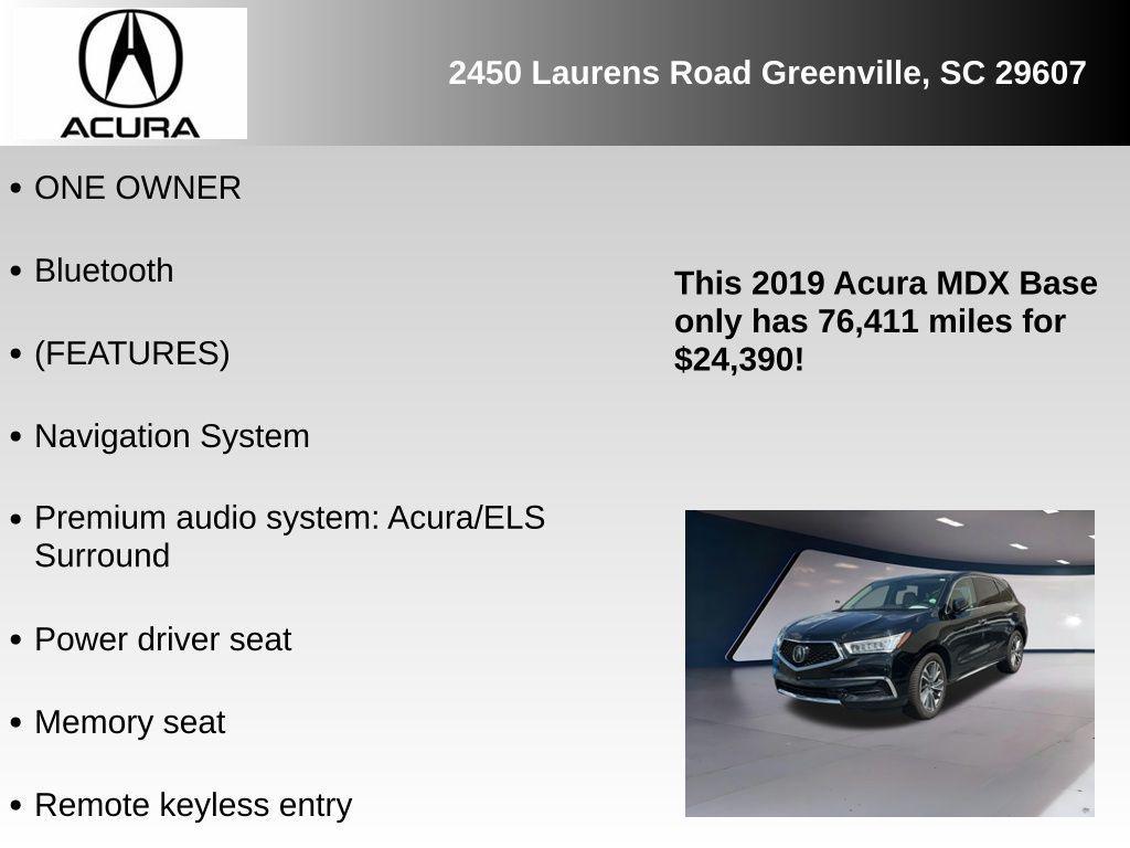 used 2019 Acura MDX car, priced at $24,390