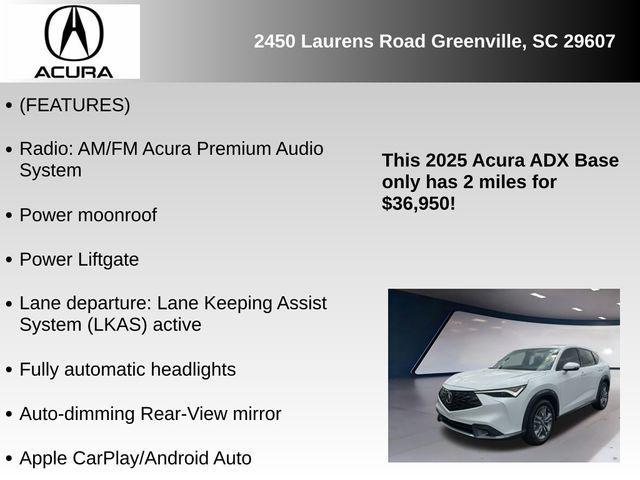 new 2025 Acura ADX car, priced at $36,950
