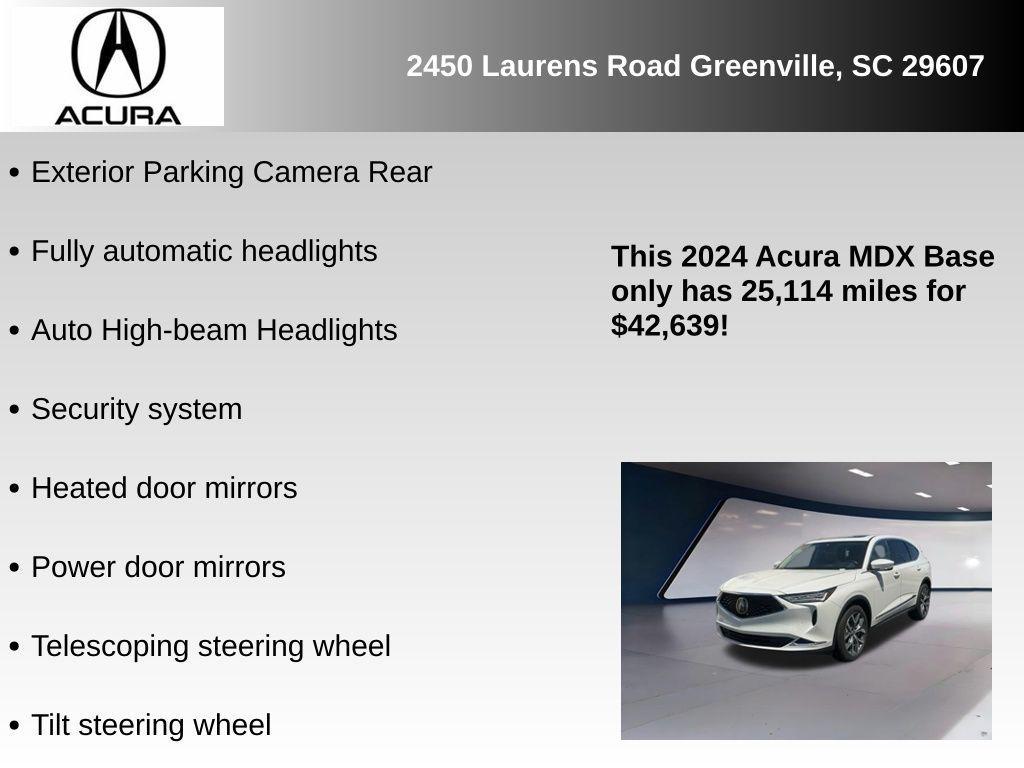 used 2024 Acura MDX car, priced at $42,639
