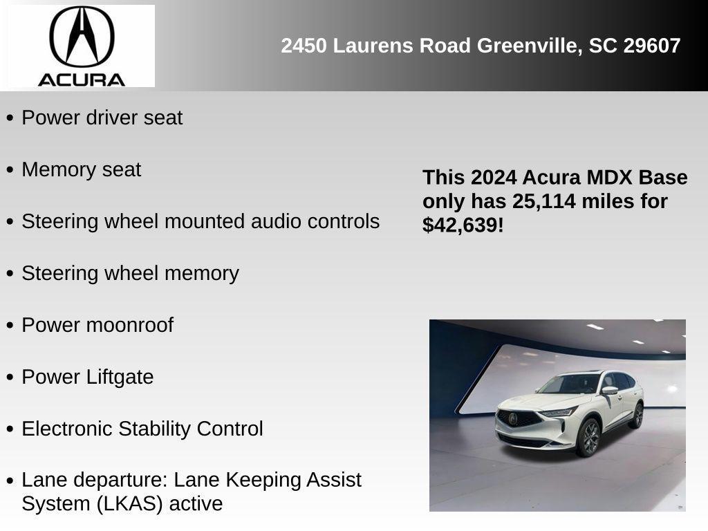 used 2024 Acura MDX car, priced at $42,639