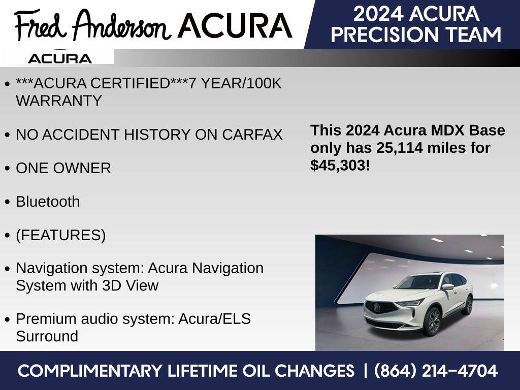 used 2024 Acura MDX car, priced at $42,639