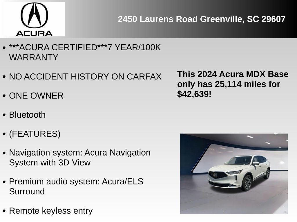 used 2024 Acura MDX car, priced at $42,639