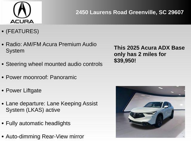new 2025 Acura ADX car, priced at $39,950