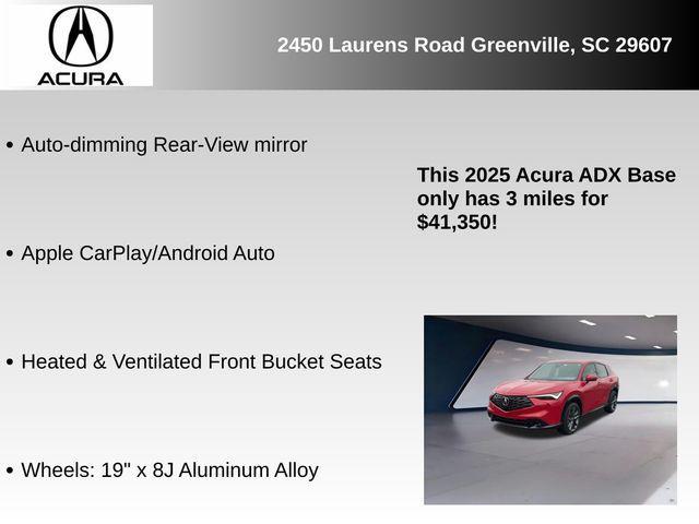 new 2025 Acura ADX car, priced at $41,350