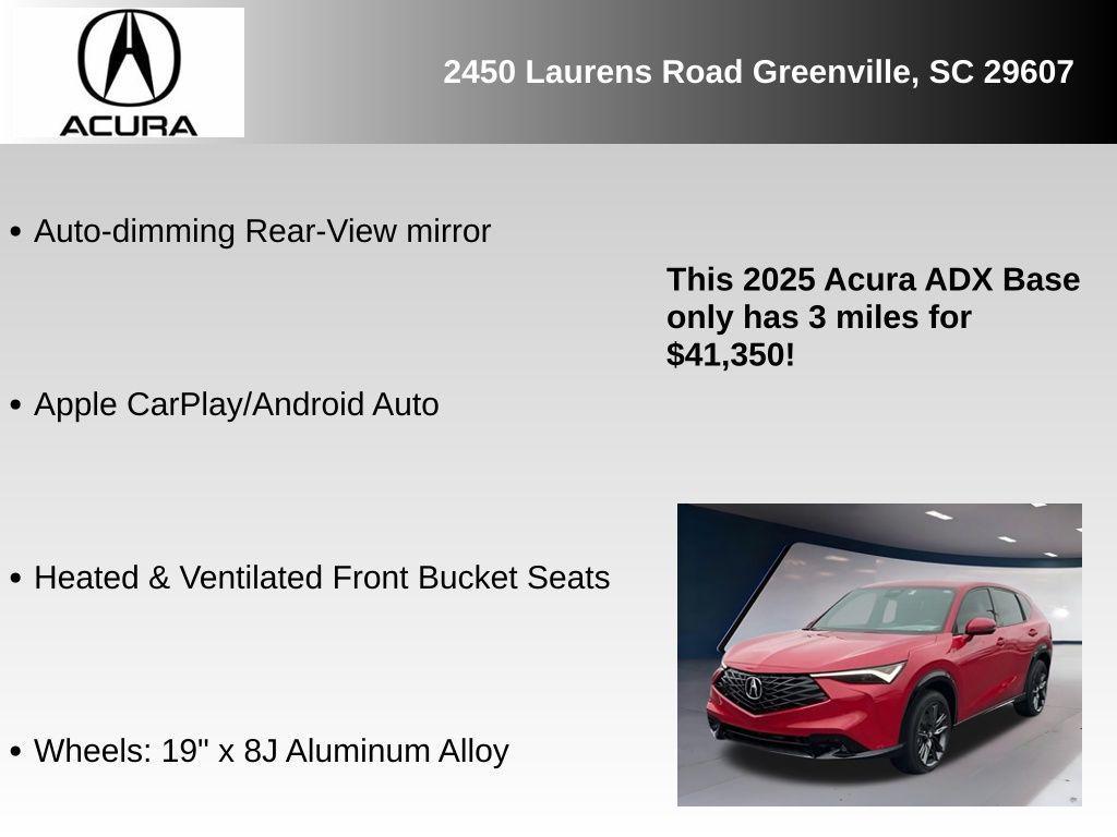 new 2025 Acura ADX car, priced at $41,350