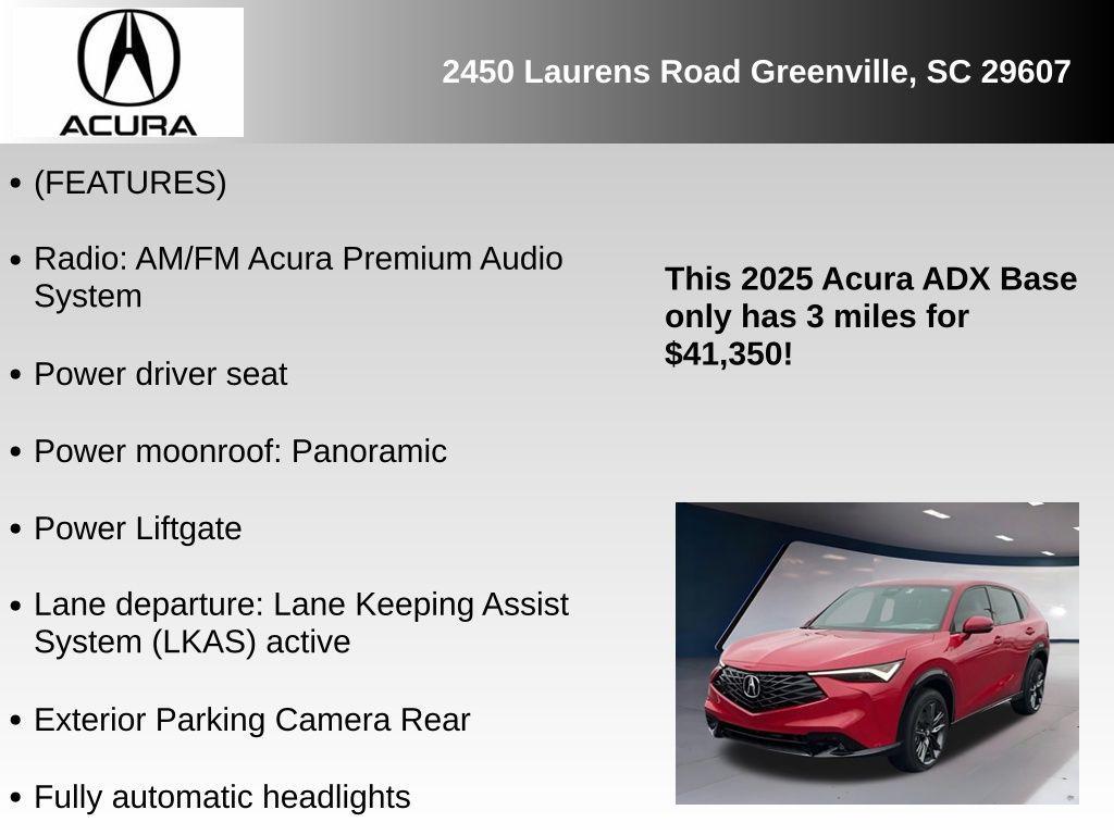 new 2025 Acura ADX car, priced at $41,350