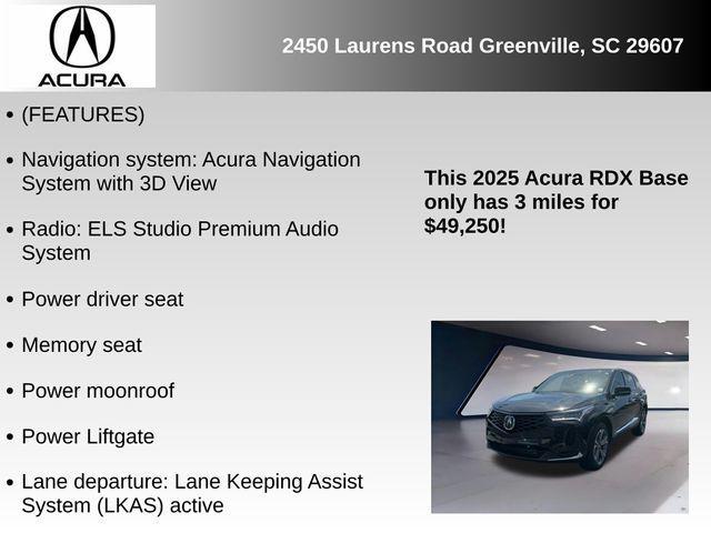 new 2025 Acura RDX car, priced at $49,250