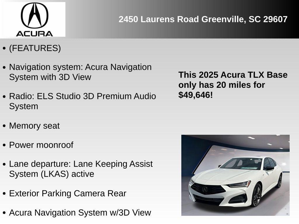 new 2025 Acura TLX car, priced at $49,646