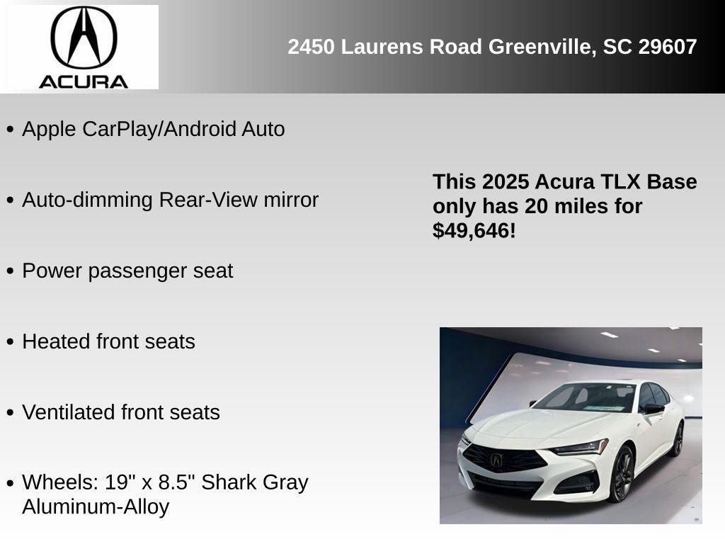 new 2025 Acura TLX car, priced at $49,646