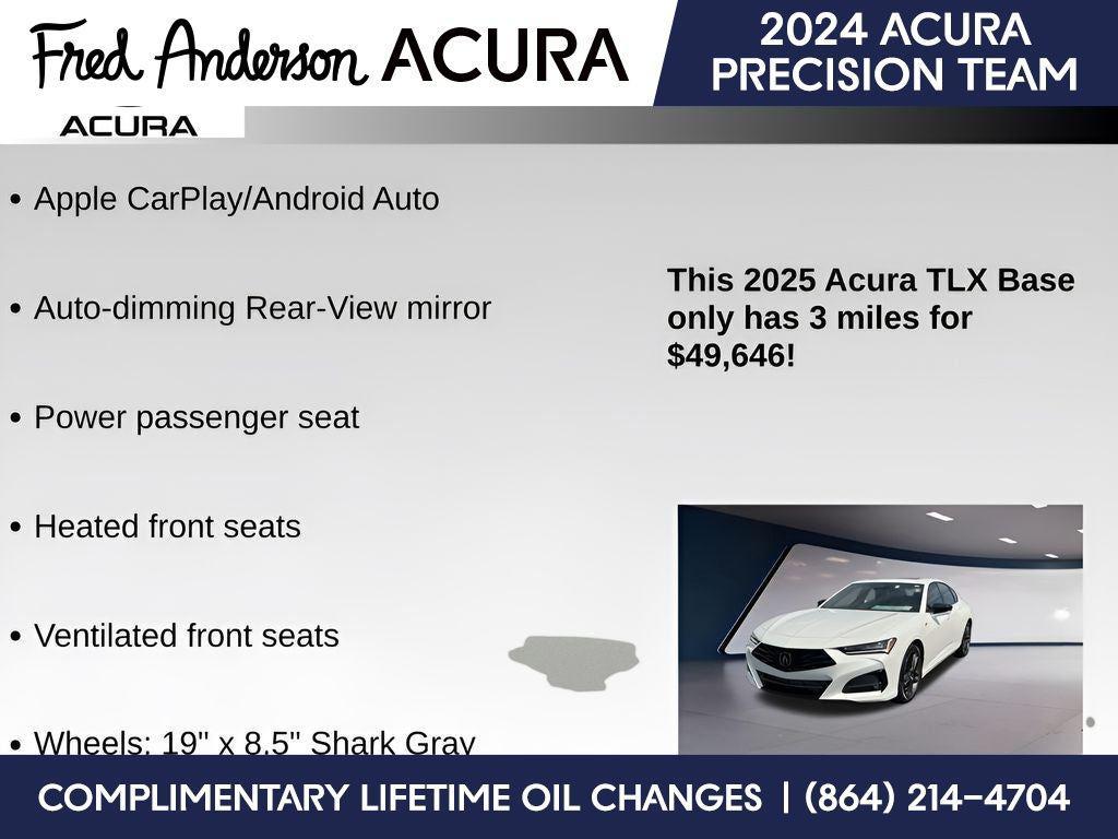new 2025 Acura TLX car, priced at $49,646