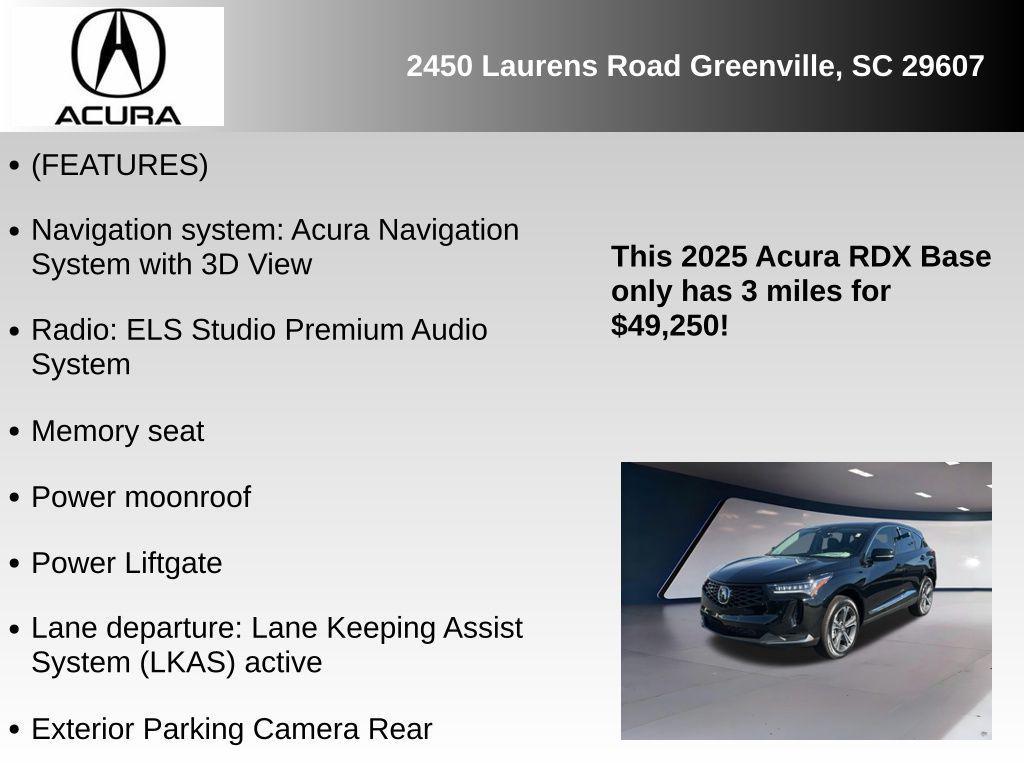 new 2025 Acura RDX car, priced at $49,250