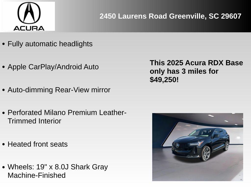 new 2025 Acura RDX car, priced at $49,250